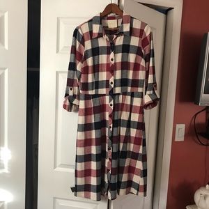 Modcloth Flannel Shirt Dress